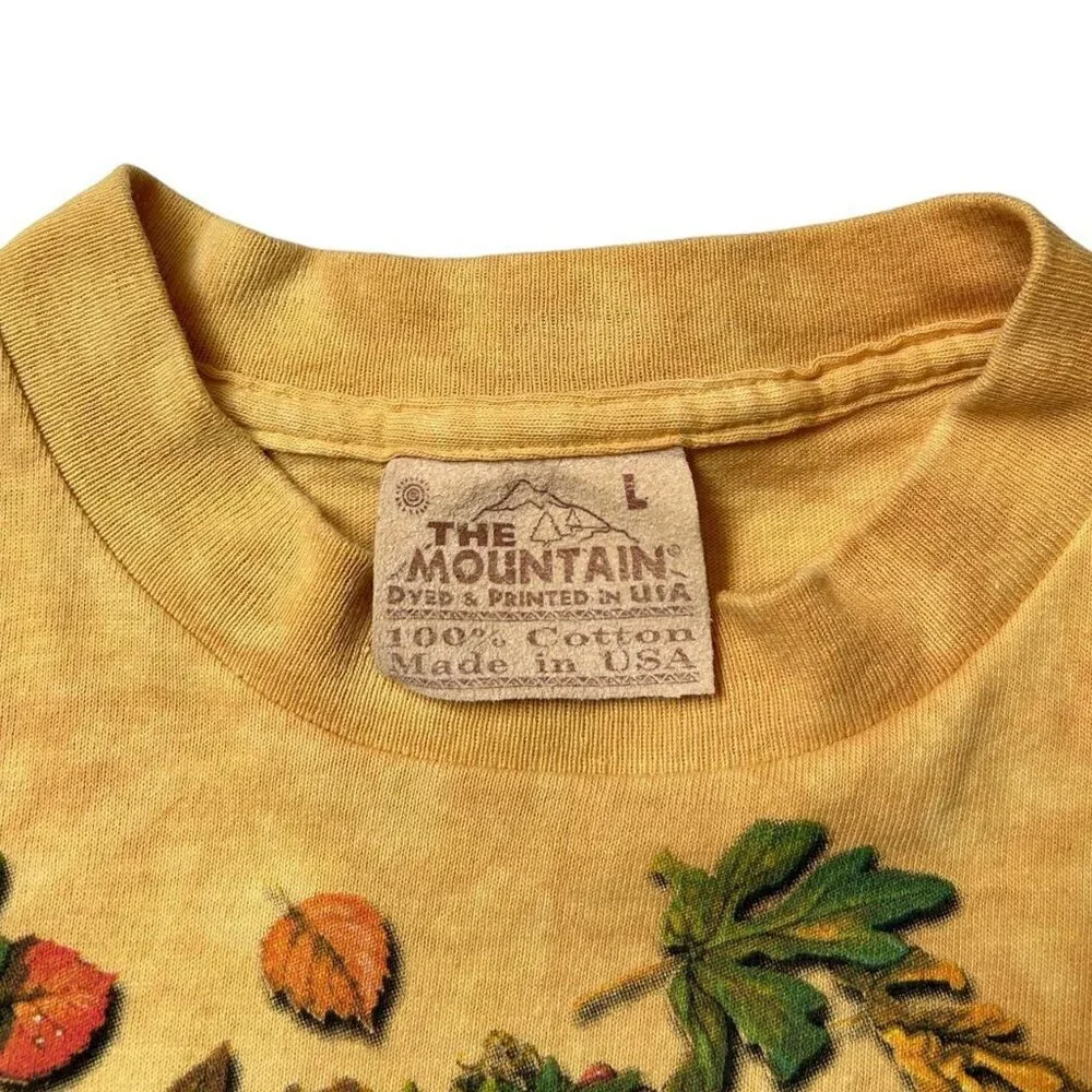 Y2K Vintage Autumn Fairy T-shirt The Mountain Tie Dye 2000 Fall Leaves Motif. - Picture 5 of 6